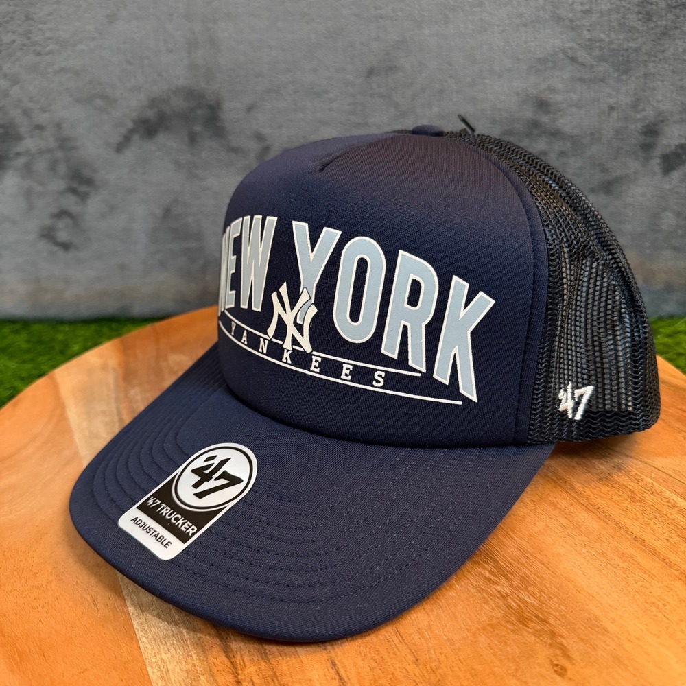 47 Brand Backhaul New York Yankees Trucker Hat Mens One Size Navy Snapback Mesh